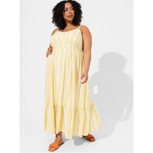 Torrid yellow striped sundress.